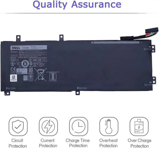 Alt view image 5 of 5 - DELL RRCGW Laptop Battery for Dell XPS 15 9550 15-9550 15-9560 15-9570 Precision 15 5510 5520 5530 Series P56F P56F001 5D91C 62MJV M7R96 0RRCGW 062MJV Mobile Workstation Notebook 56Wh 11.4V 3-Cell