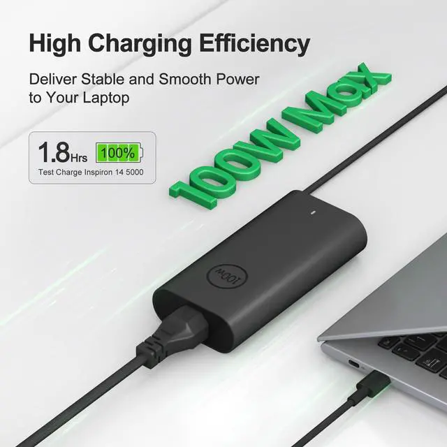 Alt view image 3 of 5 - Replacement for 100W Dell Laptop Charger, USB C Type C Gan for Dell Precision 3580 3580 3580 3581 5680, Latitude 7640 7640 7340 5440 5540 9440 5340, Inspiron 14 16 5000 7000 5430 7430 7440 5630