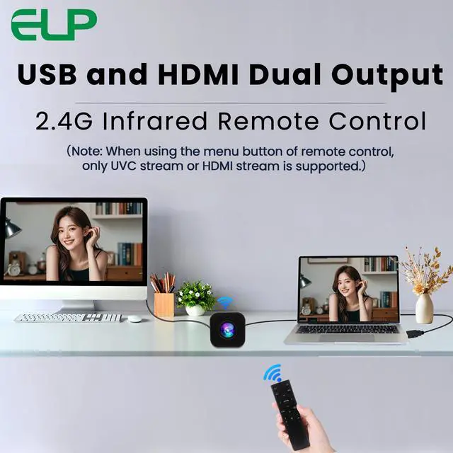 Alt view image 3 of 5 - ELP 12X Zoom 4K 30fps USB Camera 1080P 60fps HDMI USB Webcam Autofocus Manual Zoom Infrared Remote Control PC Camera H.265 H.264 High Speed Web Camera for Church Streaming Video Conference (12X Zoom)