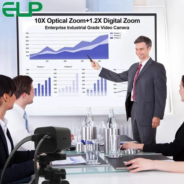 Alt view image 4 of 5 - ELP 12X Zoom 4K 30fps USB Camera 1080P 60fps HDMI USB Webcam Autofocus Manual Zoom Infrared Remote Control PC Camera H.265 H.264 High Speed Web Camera for Church Streaming Video Conference (12X Zoom)