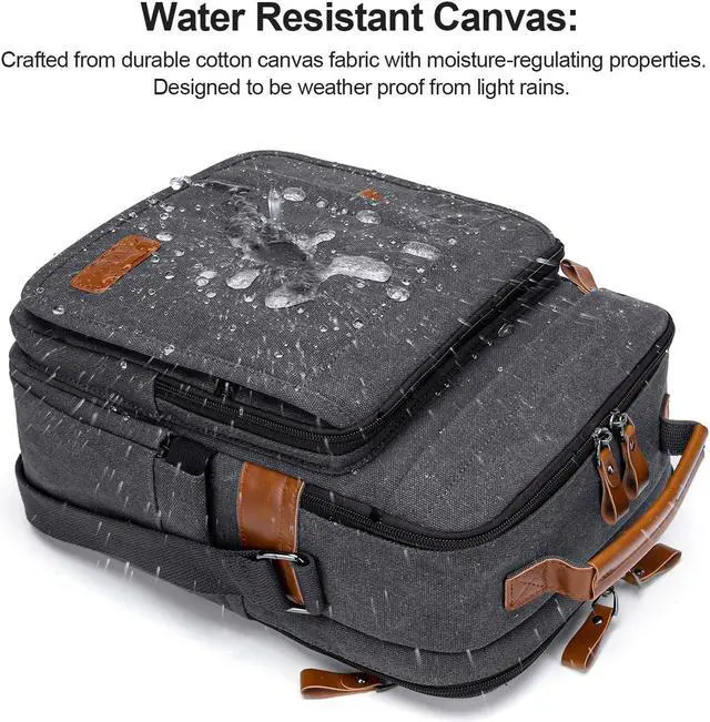 Alt view image 5 of 5 - ESTARER Mens Small Messenger 13.3 inch Computer Bag, Water-resistant Canvas Laptop Bag Satchel Crossbody Bag Tabelt Case