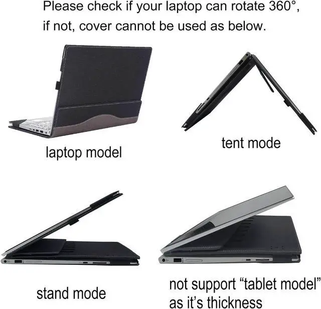 Alt view image 5 of 5 - Laptop Case Cover for Hp Envy X360 15-fe 15t-fe 15.6" 2-in-1 & Envy X360 15-fh 15z-fh 2023 Newest [Do Check Model] Notebook Sleeve Computer Bag Protective PU Leather Shell (Pink)