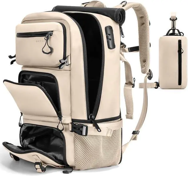 Main image of FUTURE AESTHEICS Travel backpack Carry-on Travel Backpack For Women Men Flight Approved Business Weekender Overnight Waterproof Daypack (off-white)