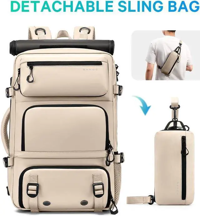 Alt view image 3 of 5 - FUTURE AESTHEICS Travel backpack Carry-on Travel Backpack For Women Men Flight Approved Business Weekender Overnight Waterproof Daypack (off-white)