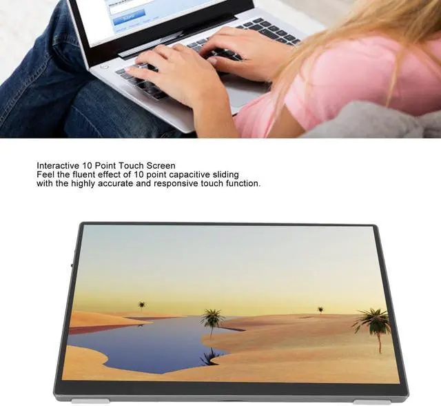 Alt view image 2 of 5 - GOWENIC Small Touchscreen Monitor, Portable Monitor 10.5 Inch, 1920x1280 Touchscreen Mini Monitor 16:9 Eye Protecting with Built in Speakers, 10 Point Touchscreen