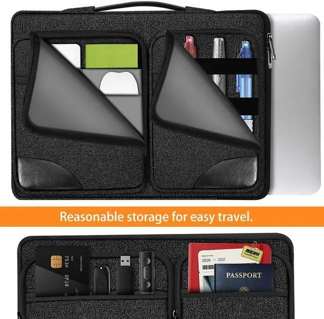 Alt view image 4 of 5 - Hseok Laptop Sleeve 15 15.6 16 inches Case Protective PC Briefcase for Commuting and Business Trip,Carbon