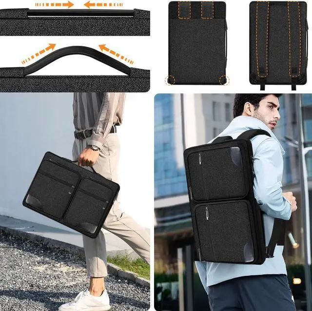 Alt view image 5 of 5 - Hseok Laptop Sleeve 15 15.6 16 inches Case Protective PC Briefcase for Commuting and Business Trip,Carbon