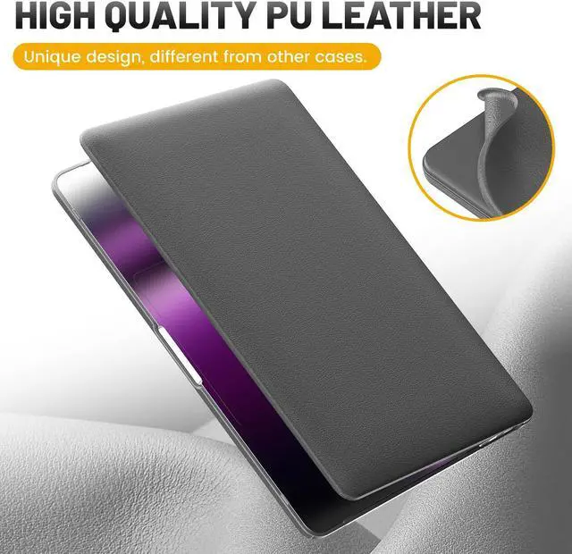 Alt view image 4 of 5 - HXCASEAC Case Compatible with MacBook Pro 13 inch Case 2022 2020 with Foldable Stand, Anti-Scratching Protective Hard Shell Cover forA2338, A2289, A2251, A2159, A1989 PU Leather, Gray