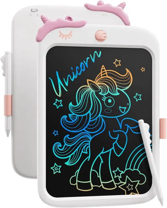 Alt view image 2 of 5 - 10 Inch LCD Writing Tablet,Drawing Pads with Lanyard(Pink+White)