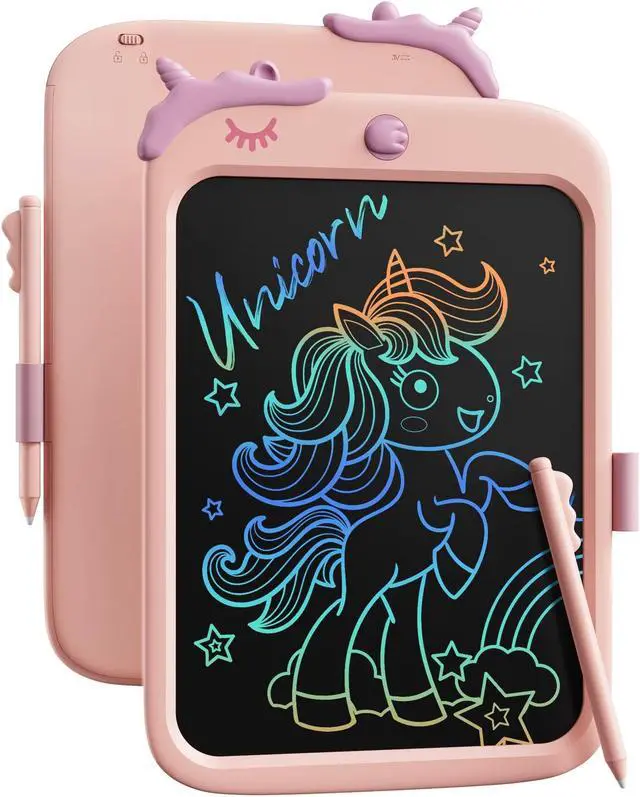 Alt view image 3 of 5 - 10 Inch LCD Writing Tablet,Drawing Pads with Lanyard(Pink+White)
