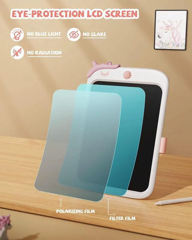Alt view image 5 of 5 - 10 Inch LCD Writing Tablet,Drawing Pads with Lanyard(Pink+White)