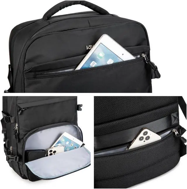 Alt view image 4 of 5 - Kinmac Extra Large Travel Backpack,360deg Cushioned Laptop Backpack with USB Charging Port For 15.6 inch to 17 inch Laptop (Black)