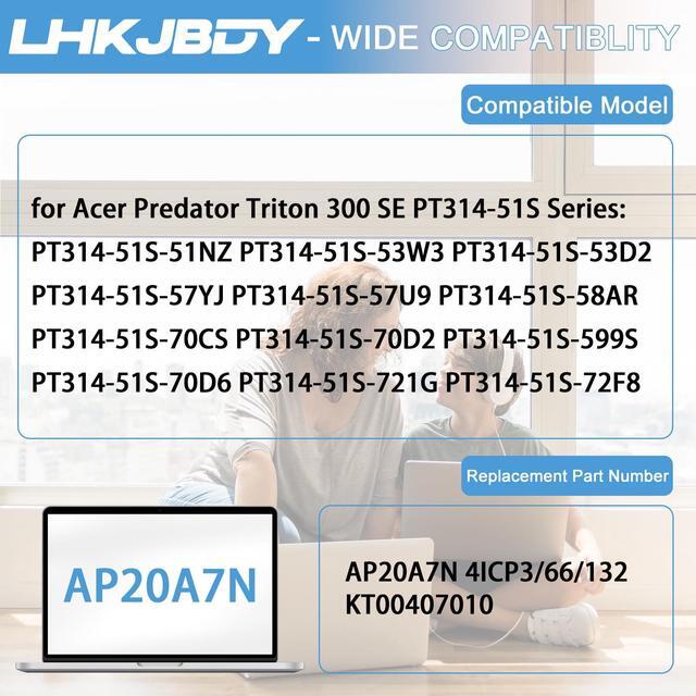 Alt view image 4 of 5 - LHKJBDY AP20A7N Laptop Battery Replacement for Acer Predator Triton 300 SE PT314-51S PT314-51S-51NZ PT314-51S-53D2 PT314-51S-53W3 PT314-51S-58AR PT314-51S-70D2 PT314-51S-70Q6 PT314-51S-77SS