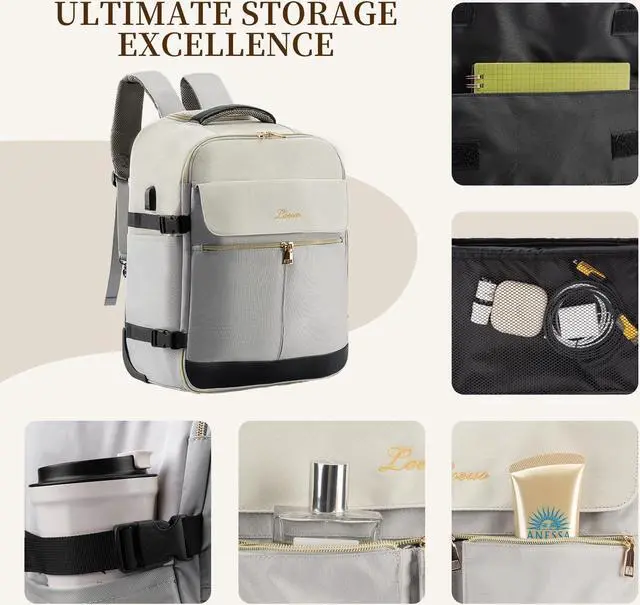 Alt view image 4 of 5 - LOUEO Rolling Backpack for Women, Travel Rolling Backpack for Adults with Wheels, 17 Inch Wheeled Backpack Carry on Luggage