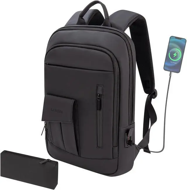 Main image of Slim Business Laptop Backpack for Men 15.6 Inch Computer Backpack with USB Charging Port Lightweight Commute Anti-Theft Travel Backpack Water Resistant Backpack for Daily Office Work
