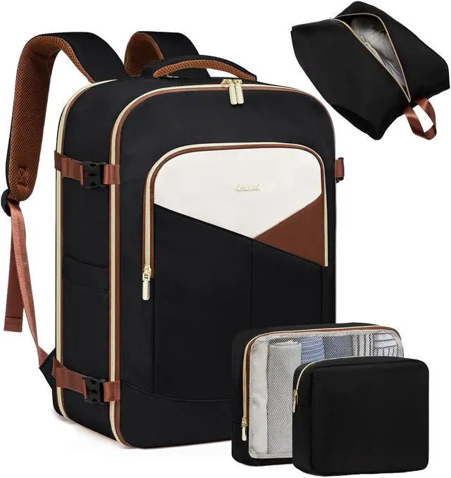 Main image of LOVEVOOK Large Travel Backpack for Women&Men,TSA Carry on Backpack for Airplanes with 3 Packing Cubes,Personal Item Travel Bag Fit 17" Laptop,40L Waterproof Travel Essentials Airline Approved Luggage