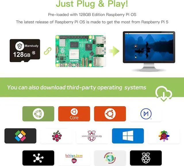 Alt view image 3 of 5 - MarsKit Raspberry Pi 4 Model B Starter Kit-128GB Edition/Raspberry Pi 4 Mddel B (8GB RAM) /Raspberry Pi OS Pre-Installed