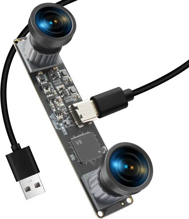 Main image of MMlove Monochrome USB Stereo Camera Module with Synchronous Dual Lens and Global Shutter,800P 120fps Wide Angle High Speed 3D Webcam, for VR Face Recognition,PC/Laptop/Raspberry Pi