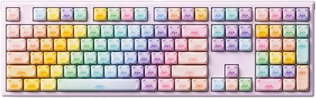 Main image of MONSGEEK AKKO MG108B Colorful Cats Mechanical Keyboard Hot-Swappable Multi-Mode Gaming Keyboard with PBT Dye-Sub Mao Profile Keycaps Pre Lubed Piano Switch