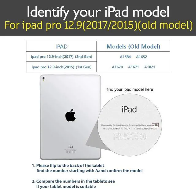 Alt view image 2 of 5 - NANRUIL for Ipad Pro 12.9 Case 1st/2nd Gen 2015/2017 Old Model Genuine Leather Cover Protective Shell,Auto Wake/Sleep.Brown