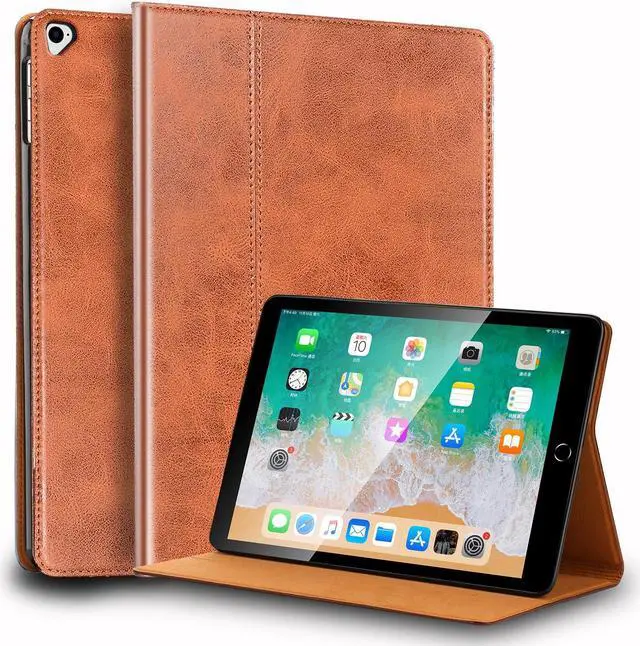 Main image of NANRUIL for Ipad Pro 12.9 Case 1st/2nd Gen 2015/2017 Old Model Genuine Leather Cover Protective Shell,Auto Wake/Sleep.Brown