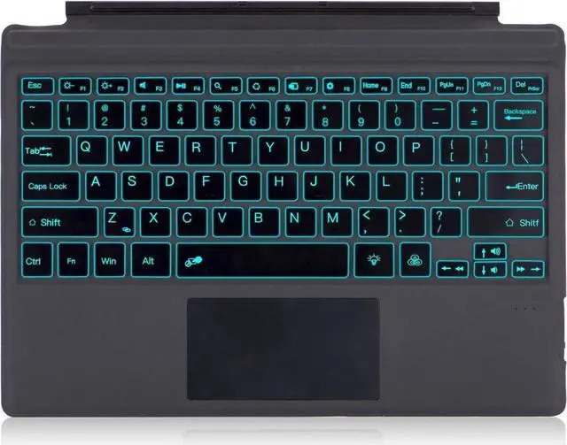 Main image of Nanhent Type Cover Surface Pro 7 Keyboard with Precision Touchpad, Bluetooth 5.3, 7-Color Keys Font Backlight, Compatible with Microsoft Surface Pro 7/7+/6/5/4/3 (Black)