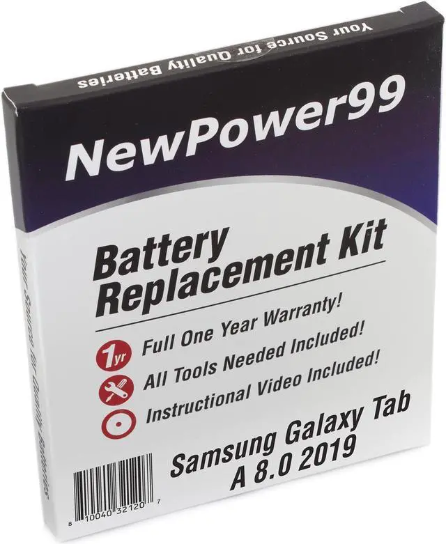 Main image of NP99sp NewPower99 Battery Kit for Samsung Galaxy Tab A 8.0 2019 SM-T290, SM-T295, SM-T290N, SM-T295C, SM-T295N with Tools, Video Instructions, Long Life Battery
