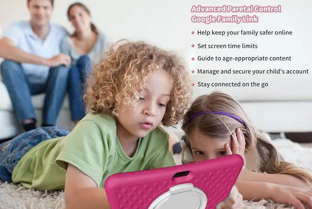 Alt view image 4 of 5 - NOBKLEN Kids Tablet 10 Inch, Android 13 Tablet 4GB+64GB 8-Core CPU WiFi 6 12H Battery Life Parental Control 1280 * 800 HD Display Dual Cameras Shockproof Case Pre-Installed Educational Apps