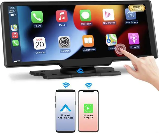 Main image of Niloghap 9.3inch Wireless CarPlay Screen Compatible with Apple Carplay & Android Auto Portable Car Stereo with GPS Navigation,Bluetooth,Mirror Link,Drive Play,Touch Screen for All Vehicles
