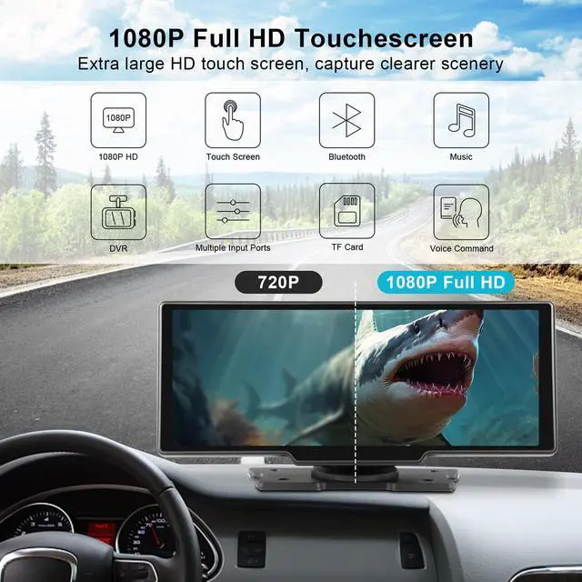 Alt view image 4 of 5 - Niloghap 9.3inch Wireless CarPlay Screen Compatible with Apple Carplay & Android Auto Portable Car Stereo with GPS Navigation,Bluetooth,Mirror Link,Drive Play,Touch Screen for All Vehicles