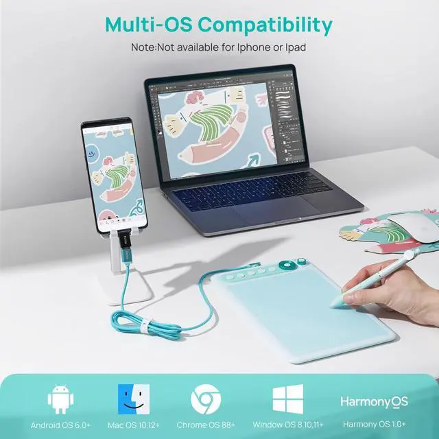 Alt view image 2 of 5 - Parblo Intangbo X7 Drawing Tablet 7x4 inch Graphics Tablets,Digital Drawing Tablet with Mode Switch,6 Customized Keys,Battery-Free Stylus S01 for Digital Art,Design,Work with Window/Mac,Android