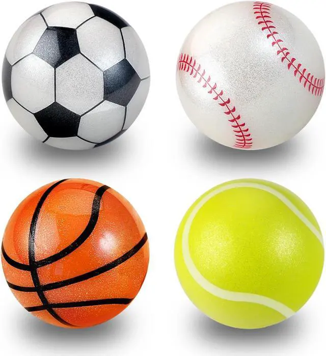 Main image of Perixx PERIPRO-303X4C 1.34 inches Sports Trackball 4 pcs Pack for trackball Mouse - Baseball, Soccer, Basketball and Tennis Ball Design - Compatible for M570, M575, PERIMICE-717/720, and Others