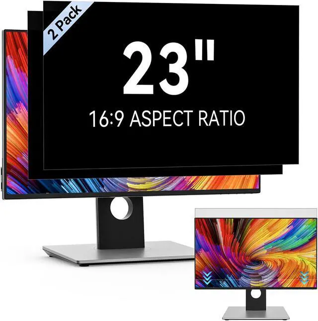 Main image of [2-Pack] 23 Inch Computer Privacy Screen Filter for 16:9 Widescreen Monitor, Removable Eye Protection Anti Glare Blue Light Filter Privacy Shield, Anti Scratch Anti Spy Screen Protector Film 23 In