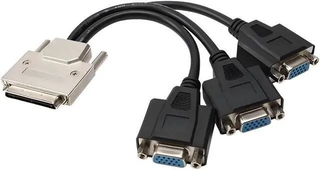 Main image of Seenoo VHDCI Breakout Cable&Adapter-VHDCI(SCSI 68Pin) M to 3-Port VGA Female Splitter Breakout Cable for NVIDIA and VisionTek Graphics Cards