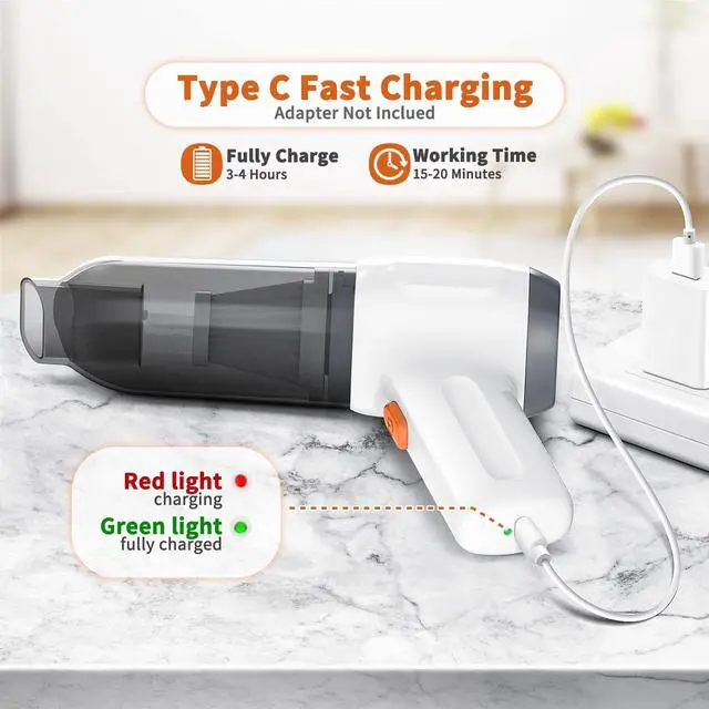 Alt view image 5 of 5 - NICE BUDDY Mini Handheld Vacuum Cordless, Car Vacuum Cleaner Portable Rechargeable 3 in 1 Dust Buster Air Blower Hand Pump 6000PA Hand Vacuum High Power for Keyboard Inflate Deflate