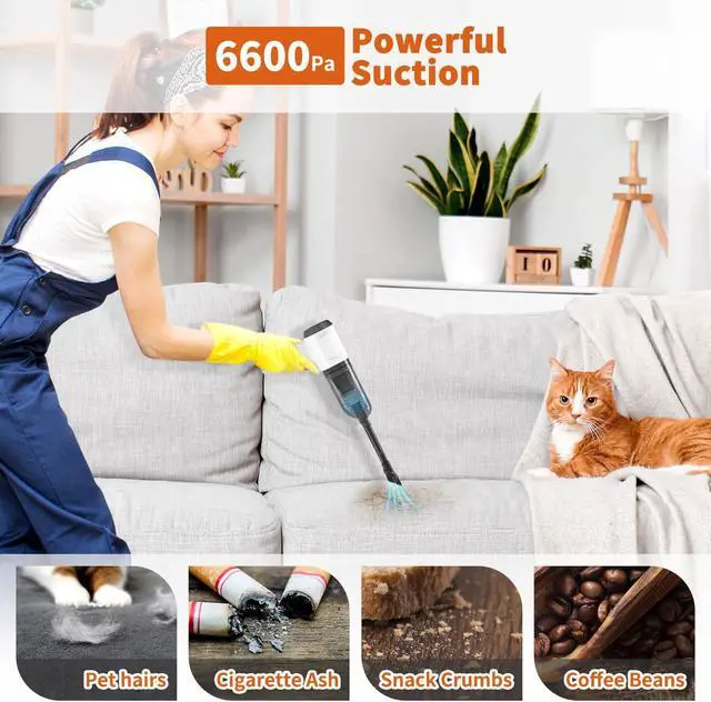 Alt view image 2 of 5 - NICE BUDDY Mini Handheld Vacuum Cordless, Car Vacuum Cleaner Portable Rechargeable 3 in 1 Dust Buster Air Blower Hand Pump 6000PA Hand Vacuum High Power for Keyboard Inflate Deflate