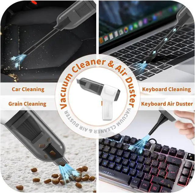 Alt view image 4 of 5 - NICE BUDDY Mini Handheld Vacuum Cordless, Car Vacuum Cleaner Portable Rechargeable 3 in 1 Dust Buster Air Blower Hand Pump 6000PA Hand Vacuum High Power for Keyboard Inflate Deflate