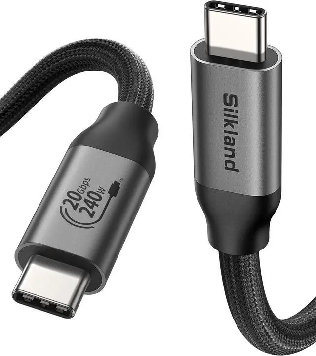 Main image of Silkland USB 4 Cable for Long Thunderbolt 4 Cable 16.5FT/5M, 20Gbps Data Transfer, 240W Charging, Supports 5K@60Hz, 4K, USB C Thunderbolt 3 Cable, Compatible for MacBook, iPhone 16, Docking,VR Headset