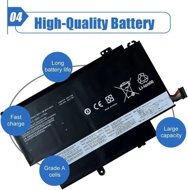 Alt view image 5 of 5 - Dentsing 45N1706 Laptop Battery Compatible with Lenovo ThinkPad S1 Yoga 12 12.5" inch 45N1704 45N1707 Series Notebook 45N1705 14.8V 47Wh 3060mAh