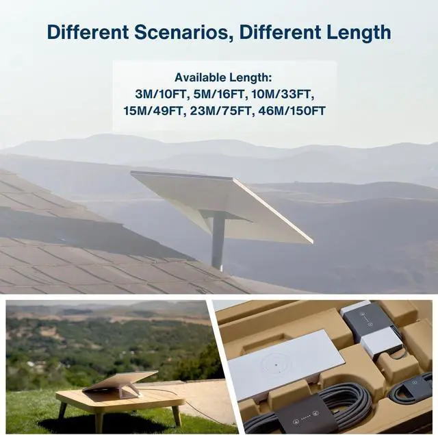 Alt view image 5 of 5 - Steinwhale Ethernet Cable for Starlink Standard/Gen 3 and Mini 15M/50FT, Waterproof Barrel Jack, 26AWG CAT5E 1000Mbps Data Transfer, Outdoor Use, Cold & Heat Resistant, Replacement Extension Cable