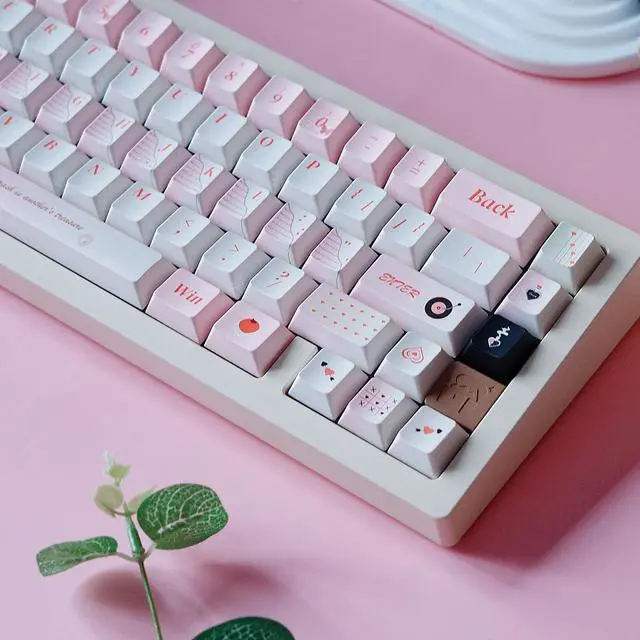 Alt view image 2 of 5 - 152 Keys PBT Dye Sub Custom Keycaps Cherry Profile Love Diary Keycap Set Fit for 61/64/87/104/108 Cherry Mx Switches Mechanical Keyboard