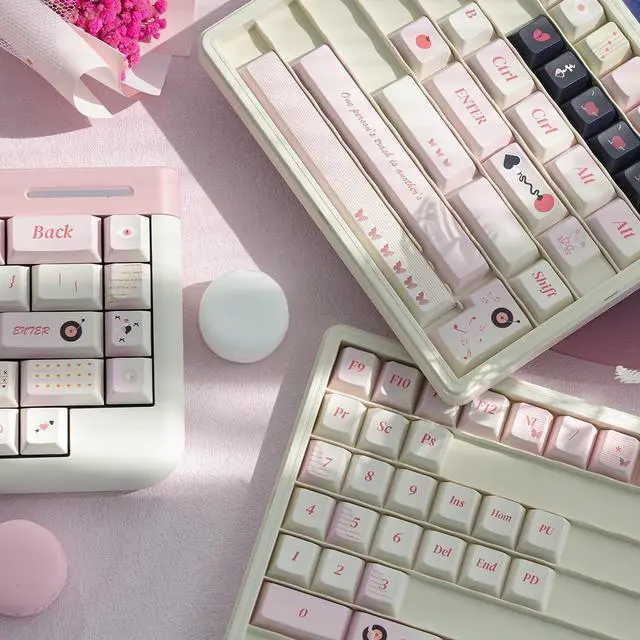 Alt view image 5 of 5 - 152 Keys PBT Dye Sub Custom Keycaps Cherry Profile Love Diary Keycap Set Fit for 61/64/87/104/108 Cherry Mx Switches Mechanical Keyboard