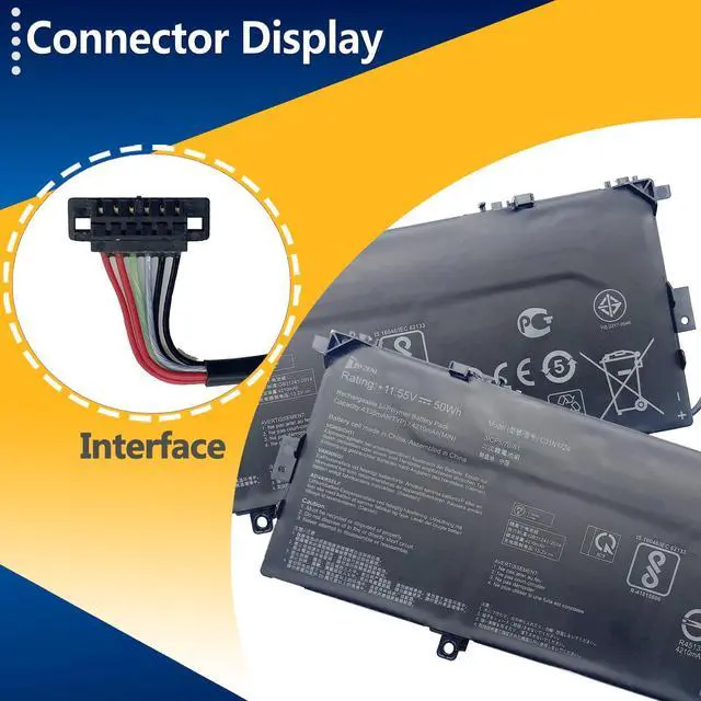 Alt view image 3 of 5 - TAVZENL C31N1724 50Wh Battery Replacement for Asus ZenBook 13 U3100FAL UX331FA UX331FAL UX331U UX331UA UX331UAL UX331UN Series 11.55V 4335mAh