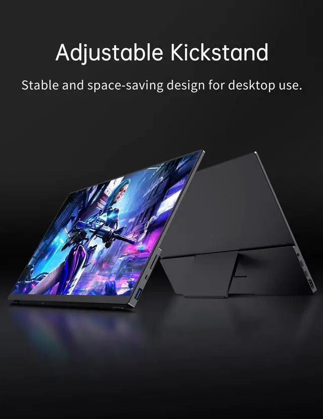 Alt view image 5 of 5 - VOKENSU Portable Monitor 2K 144Hz, 16" 2560x1600 QHD Portable Gaming Monitor HDR FreeSync, Ultra Slim Travel Monitor w/Kickstand & Speaker, External Screen for Laptop Switch Xbox PS5/4