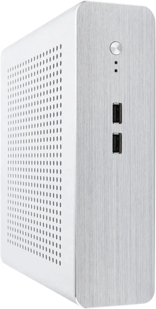 Alt view image 4 of 5 - Mini ITX Case, Aluminum Alloy Panels Mid Tower ITX Chassis, Compatible with 17x17 Cm Motherboard, Support 4 4010 Fans, DIY Slim Case for Office (USB2.0)