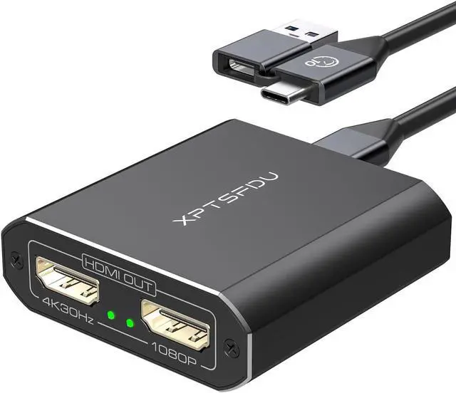 Main image of XPTSFDU USB 3.0 or USB C to Dual HDMI Splitter Extended Display 4K30Hz 1080P60Hz USB to HDMI Splitter for Dual Monitors for Windows MACOS(MACOS Supports MST and SST Modes)