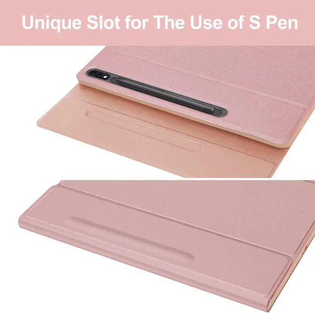 Alt view image 2 of 5 - for Samsung Galaxy Tab S8+/S7 FE/S7 Plus Keyboard Case 12.4 inch -Detachable Bluetooth Backlit Keyboard, Slim Multi-Angle Cover with S Pen Holder for Tab S8+ 2022/S7 FE 2021/S7 Plus 2020, Sakura Pink