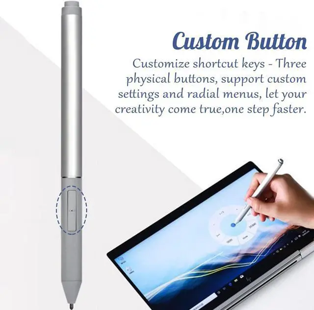Alt view image 4 of 5 - Active Pen for HP EliteBook x360 1030 G3 G4 1040 G5 G6 for Elite x2 1013 G3 G4 for ZBook Studio x360 G5, 4096 Pressure High Sensitivity Rechargeable Laptop Pencil, BT 5.0
