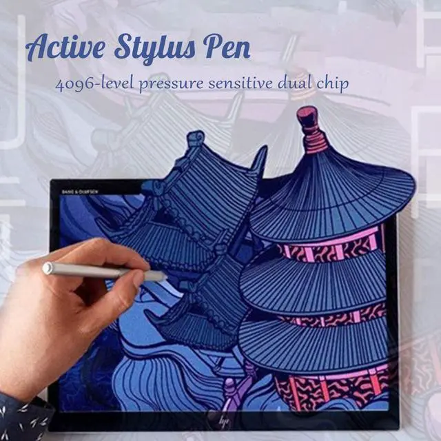 Alt view image 2 of 5 - Active Pen for HP EliteBook x360 1030 G3 G4 1040 G5 G6 for Elite x2 1013 G3 G4 for ZBook Studio x360 G5, 4096 Pressure High Sensitivity Rechargeable Laptop Pencil, BT 5.0