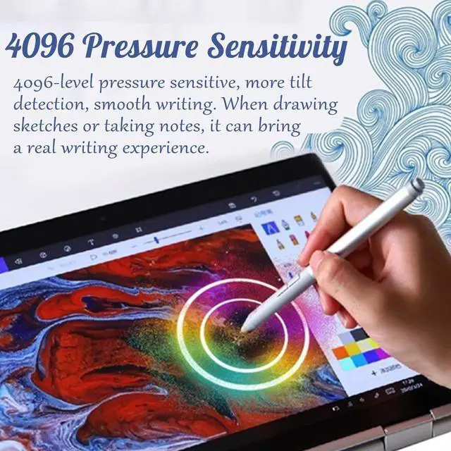 Alt view image 3 of 5 - Active Pen for HP EliteBook x360 1030 G3 G4 1040 G5 G6 for Elite x2 1013 G3 G4 for ZBook Studio x360 G5, 4096 Pressure High Sensitivity Rechargeable Laptop Pencil, BT 5.0
